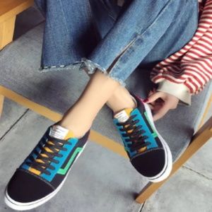 Color Block Lace Up Sneakers